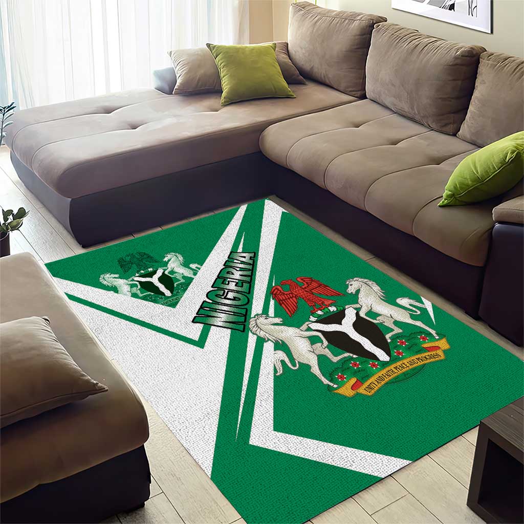 Nigeria Coat Of Arms Sporty Style Area Rug