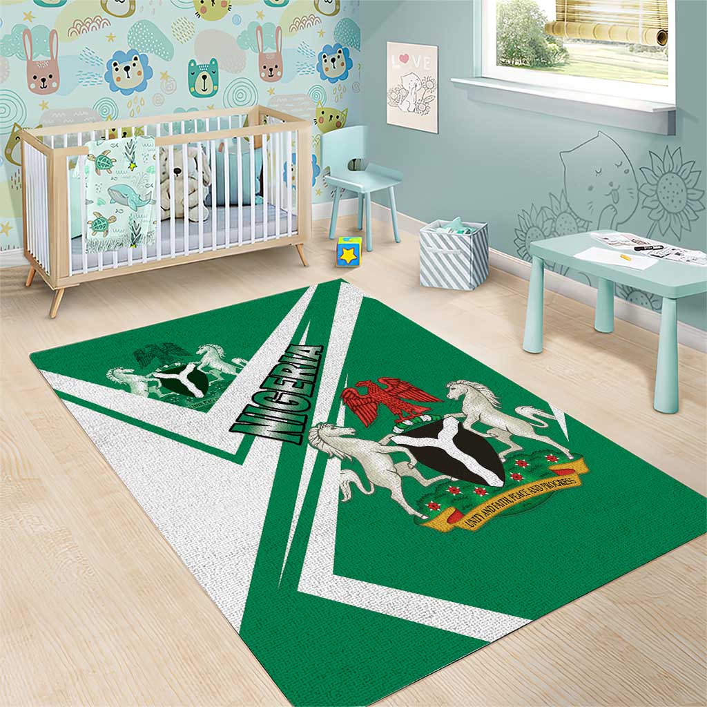 Nigeria Coat Of Arms Sporty Style Area Rug