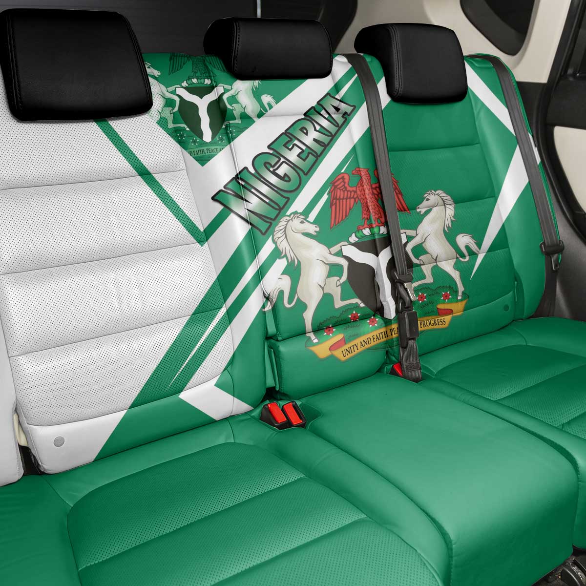 Nigeria Coat Of Arms Sporty Style Back Car Seat Cover