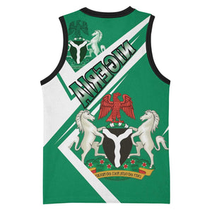 Nigeria Coat Of Arms Sporty Style Basketball Jersey - African Pride