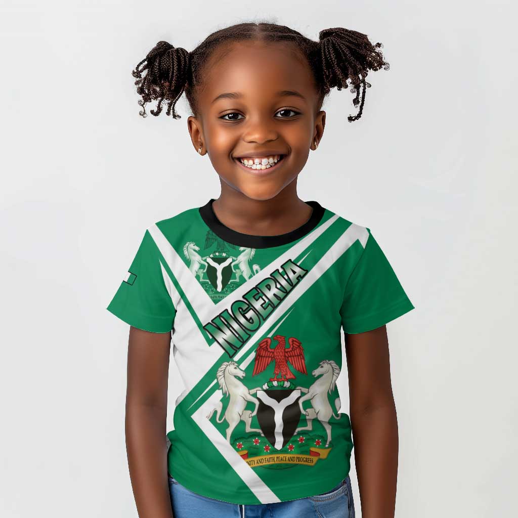 Nigeria Coat Of Arms Sporty Style Kid T shirt