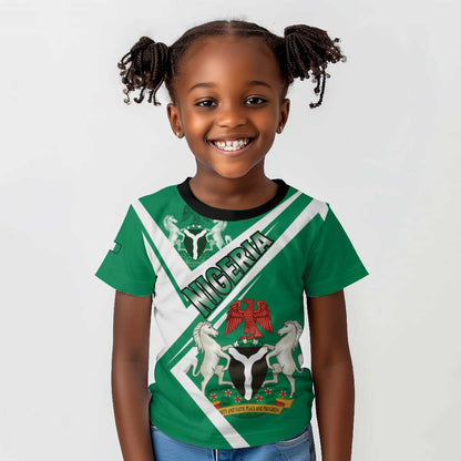 Nigeria Coat Of Arms Sporty Style Kid T shirt
