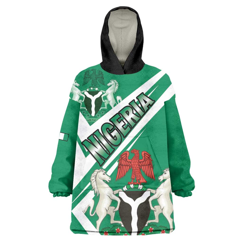 Nigeria Coat Of Arms Sporty Style Kid Wearable Blanket Hoodie