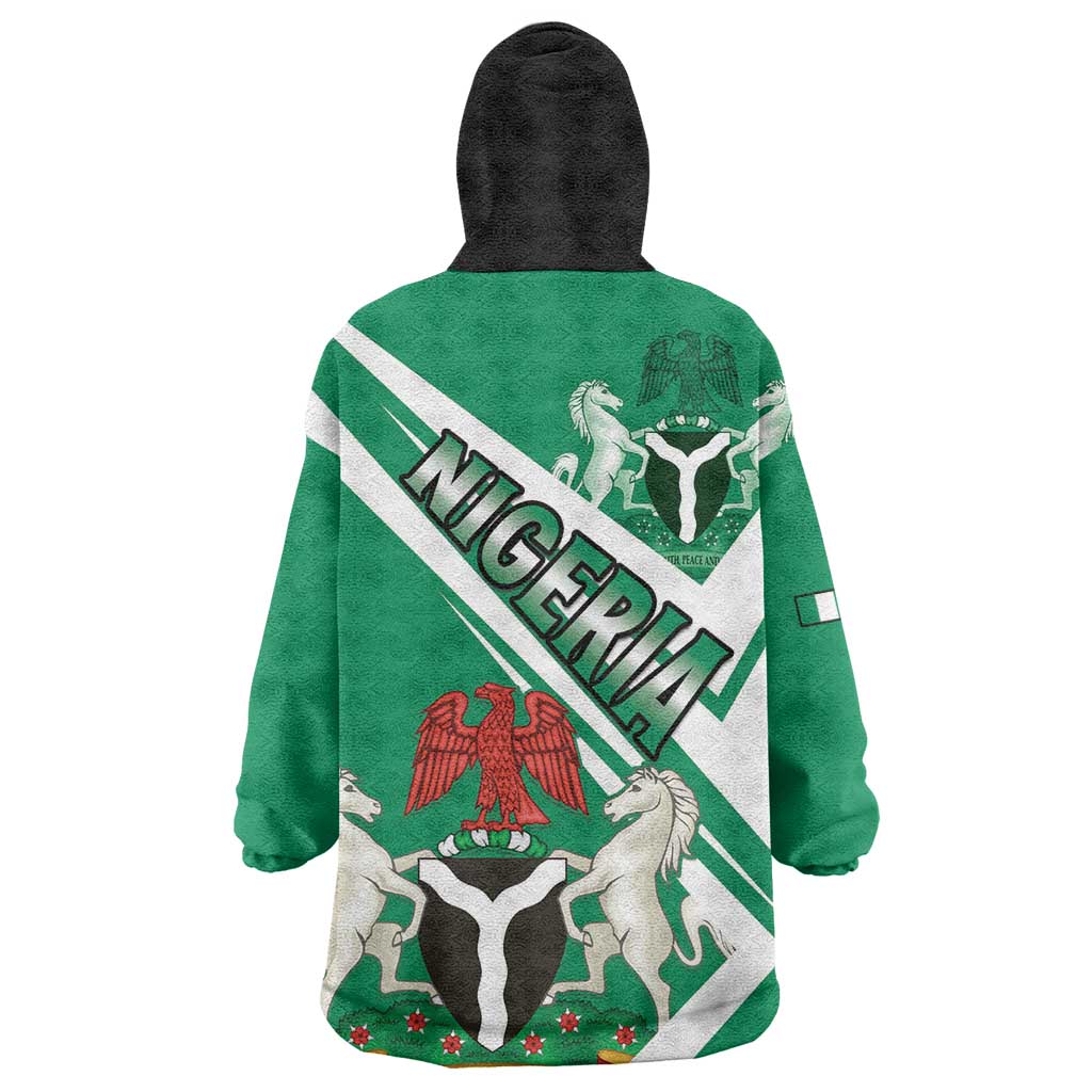 Nigeria Coat Of Arms Sporty Style Kid Wearable Blanket Hoodie