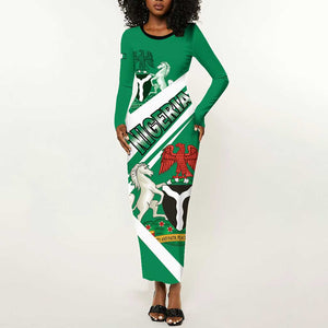 Nigeria Coat Of Arms Sporty Style Long Sleeve Bodycon Dress LT15