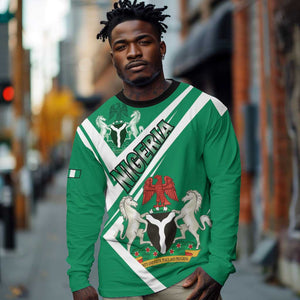 Nigeria Coat Of Arms Sporty Style Long Sleeve Shirt