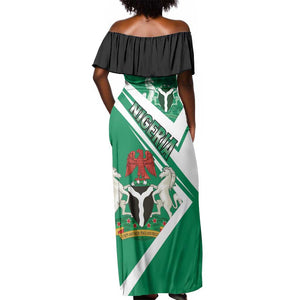 Nigeria Coat Of Arms Sporty Style Off Shoulder Maxi Dress