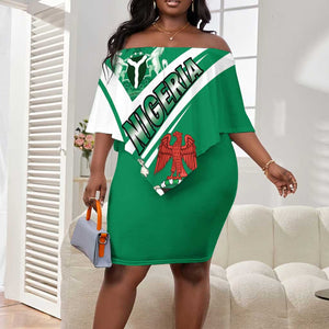 Nigeria Coat Of Arms Sporty Style Off Shoulder Short Dress
