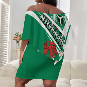 Nigeria Coat Of Arms Sporty Style Off Shoulder Short Dress