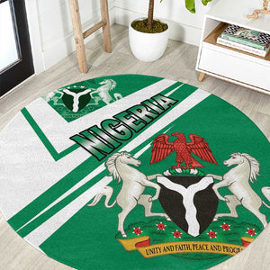 Nigeria Coat Of Arms Sporty Style Round Carpet