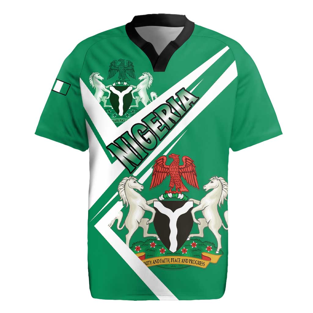 Nigeria Coat Of Arms Sporty Style Rugby Jersey