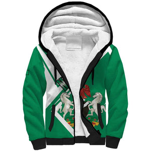 Nigeria Coat Of Arms Sporty Style Sherpa Hoodie