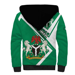 Nigeria Coat Of Arms Sporty Style Sherpa Hoodie