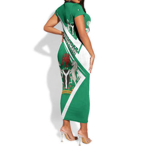 Nigeria Coat Of Arms Sporty Style Short Sleeve Bodycon Dress LT15