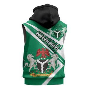 Nigeria Coat Of Arms Sporty Style Sleeveless Hoodie - African Pride