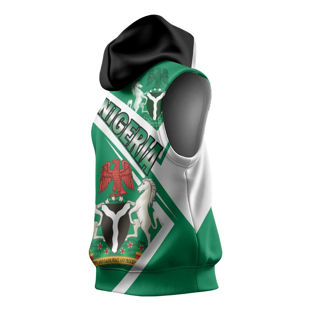 Nigeria Coat Of Arms Sporty Style Sleeveless Hoodie - African Pride
