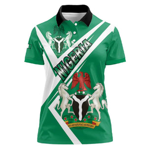 Nigeria Coat Of Arms Sporty Style Women Polo Shirt