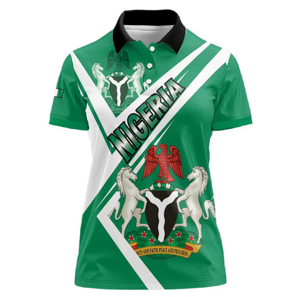 Nigeria Coat Of Arms Sporty Style Women Polo Shirt