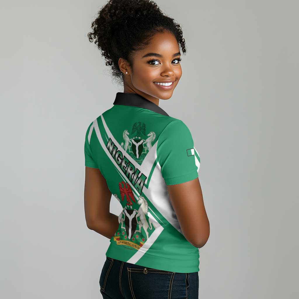 Nigeria Coat Of Arms Sporty Style Women Polo Shirt