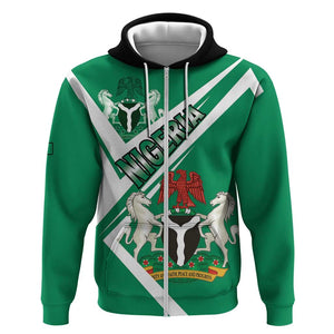 Nigeria Coat Of Arms Sporty Style Zip Hoodie
