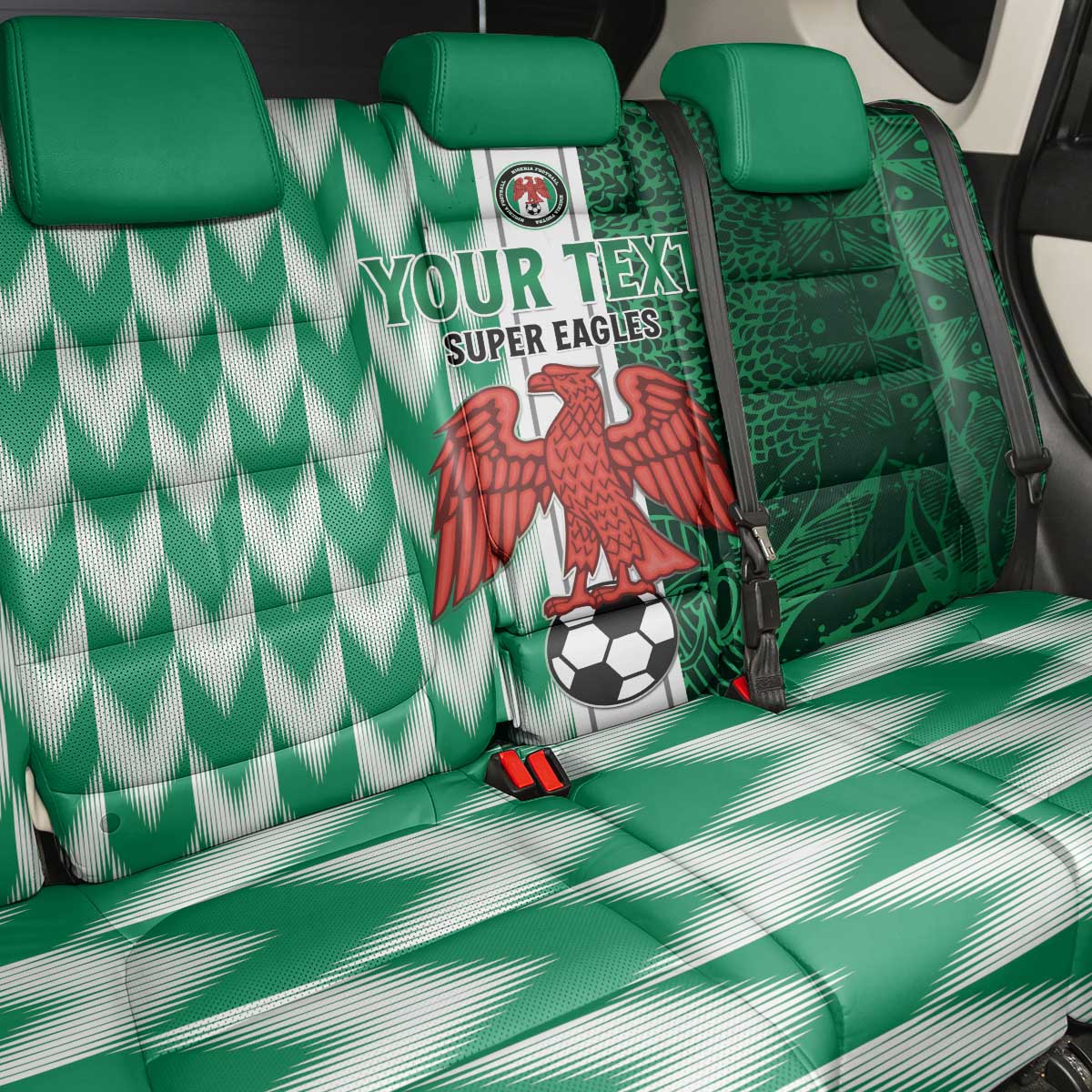 Custom Nigeria Football Back Car Seat Cover Go Champions
