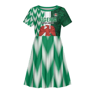 Custom Nigeria Football Kid Short Sleeve Dress Go Champions