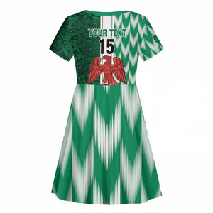 Custom Nigeria Football Kid Short Sleeve Dress Go Champions