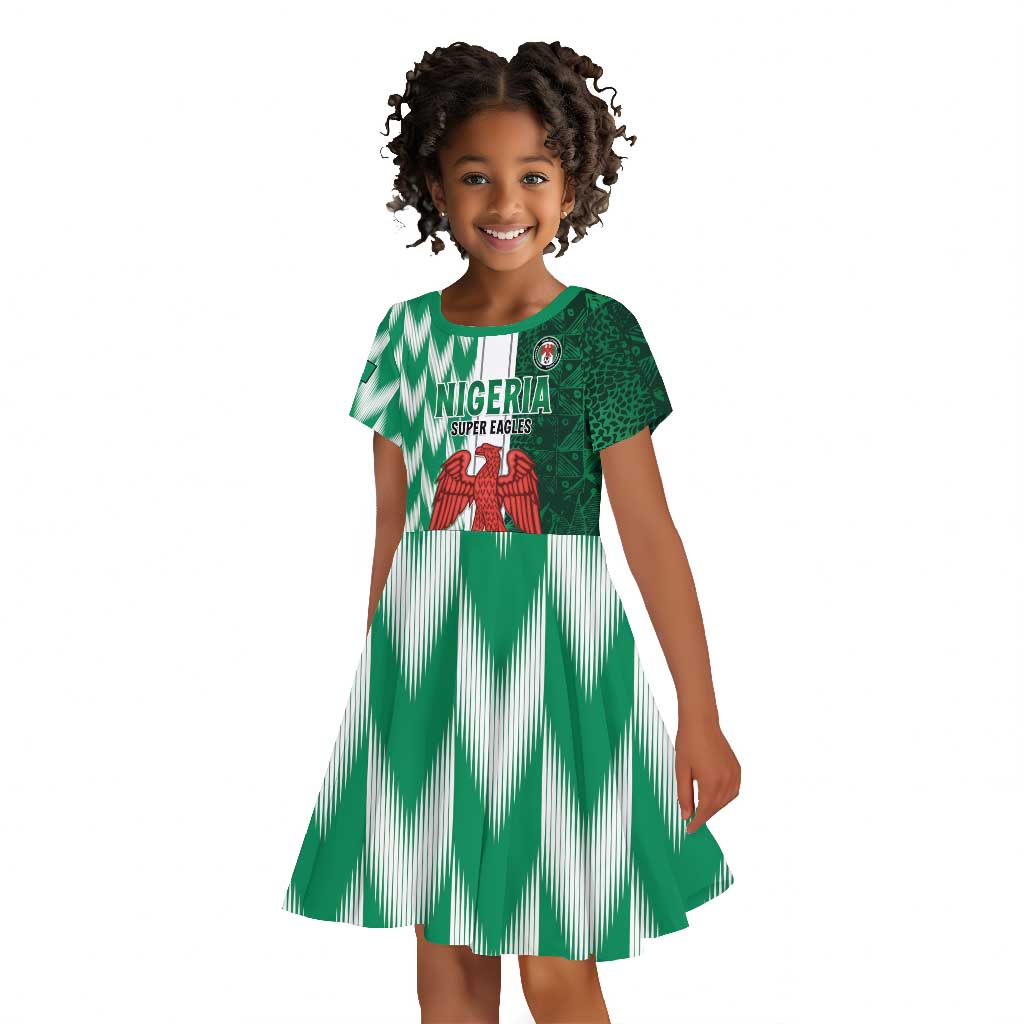 Custom Nigeria Football Kid Short Sleeve Dress Go Champions