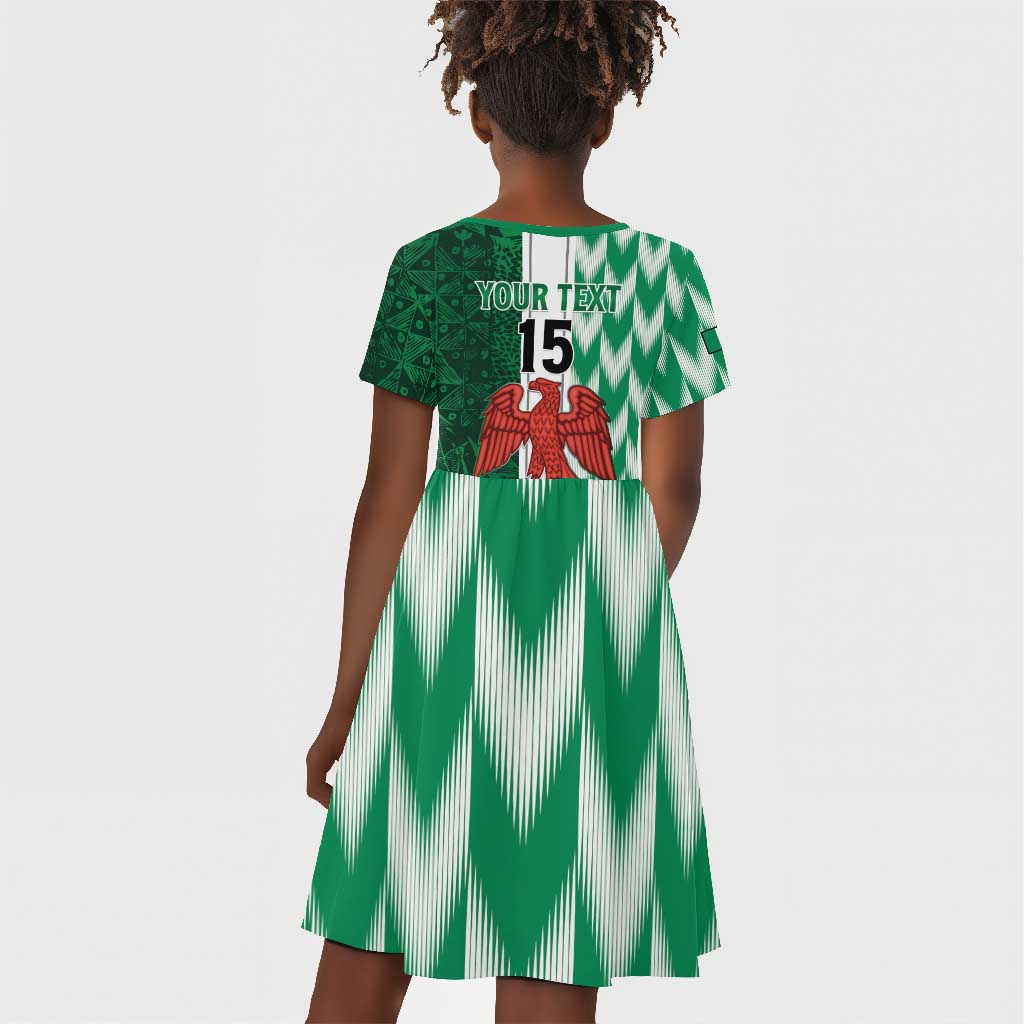 Custom Nigeria Football Kid Short Sleeve Dress Go Champions