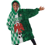 Custom Nigeria Football Kid Wearable Blanket Hoodie Go Champions