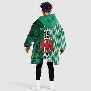 Custom Nigeria Football Kid Wearable Blanket Hoodie Go Champions