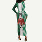 Custom Nigeria Football Long Sleeve Bodycon Dress Go Champions LT15