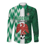 Custom Nigeria Football Long Sleeve Button Shirt Go Champions