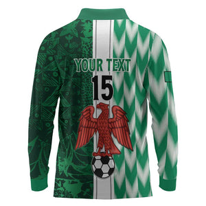 Custom Nigeria Football Long Sleeve Polo Shirt Go Champions