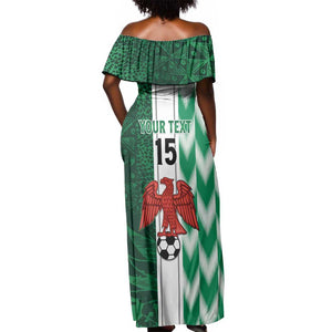 Custom Nigeria Football Off Shoulder Maxi Dress Go Champions