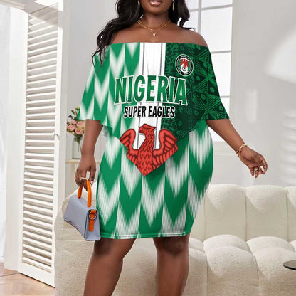 Custom Nigeria Football Off Shoulder Short Dress Go Champions