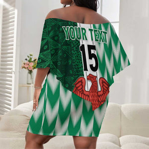 Custom Nigeria Football Off Shoulder Short Dress Go Champions