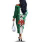 Custom Nigeria Football Off The Shoulder Long Sleeve Dress Go Champions