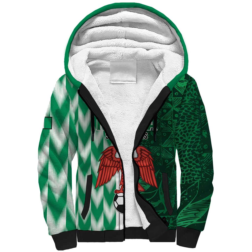 Custom Nigeria Football Sherpa Hoodie Go Champions