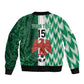 Custom Nigeria Football Sleeve Zip Bomber Jacket Go Champions