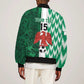 Custom Nigeria Football Sleeve Zip Bomber Jacket Go Champions