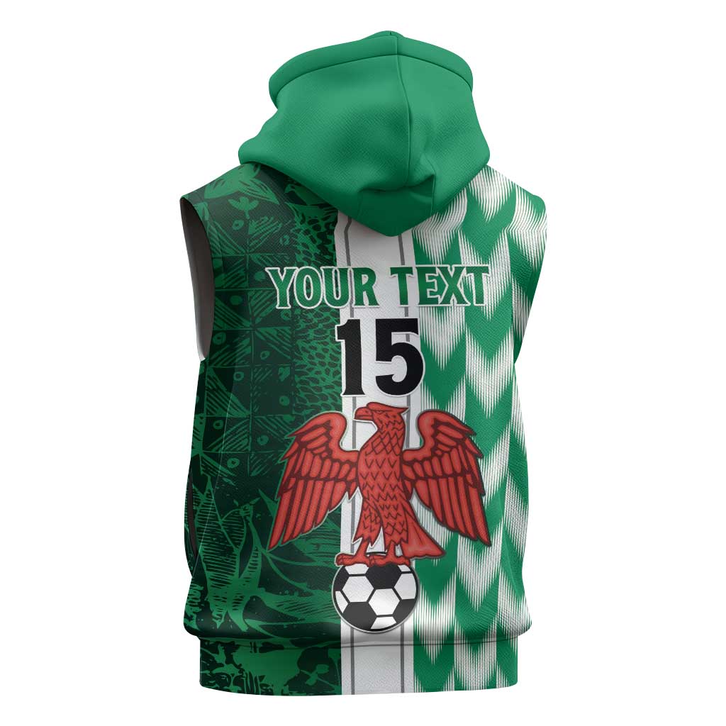 Custom Nigeria Football Sleeveless Hoodie Go Champions - African Pride
