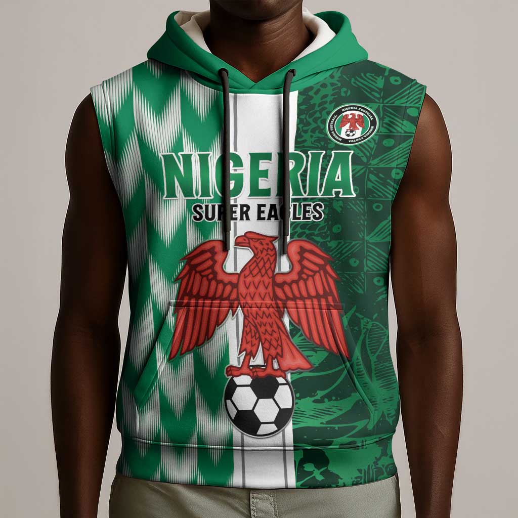 Custom Nigeria Football Sleeveless Hoodie Go Champions - African Pride