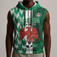 Custom Nigeria Football Sleeveless Zip Hoodie Go Champions - African Pride