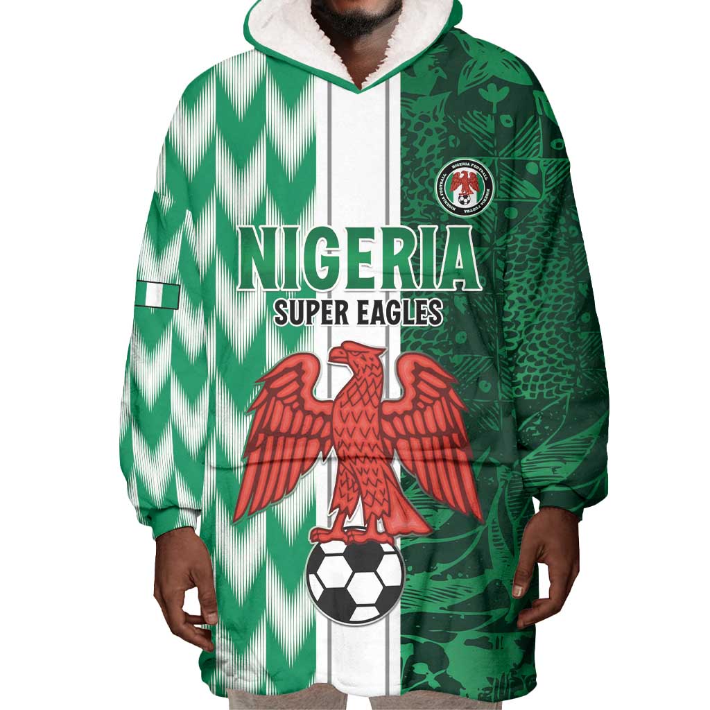 Custom Nigeria Football Wearable Blanket Hoodie Go Champions