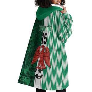 Custom Nigeria Football Wearable Blanket Hoodie Go Champions