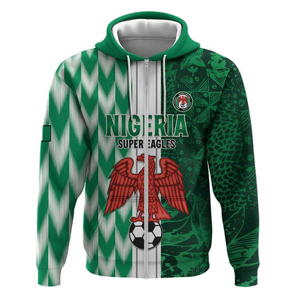 Custom Nigeria Football Zip Hoodie Go Champions