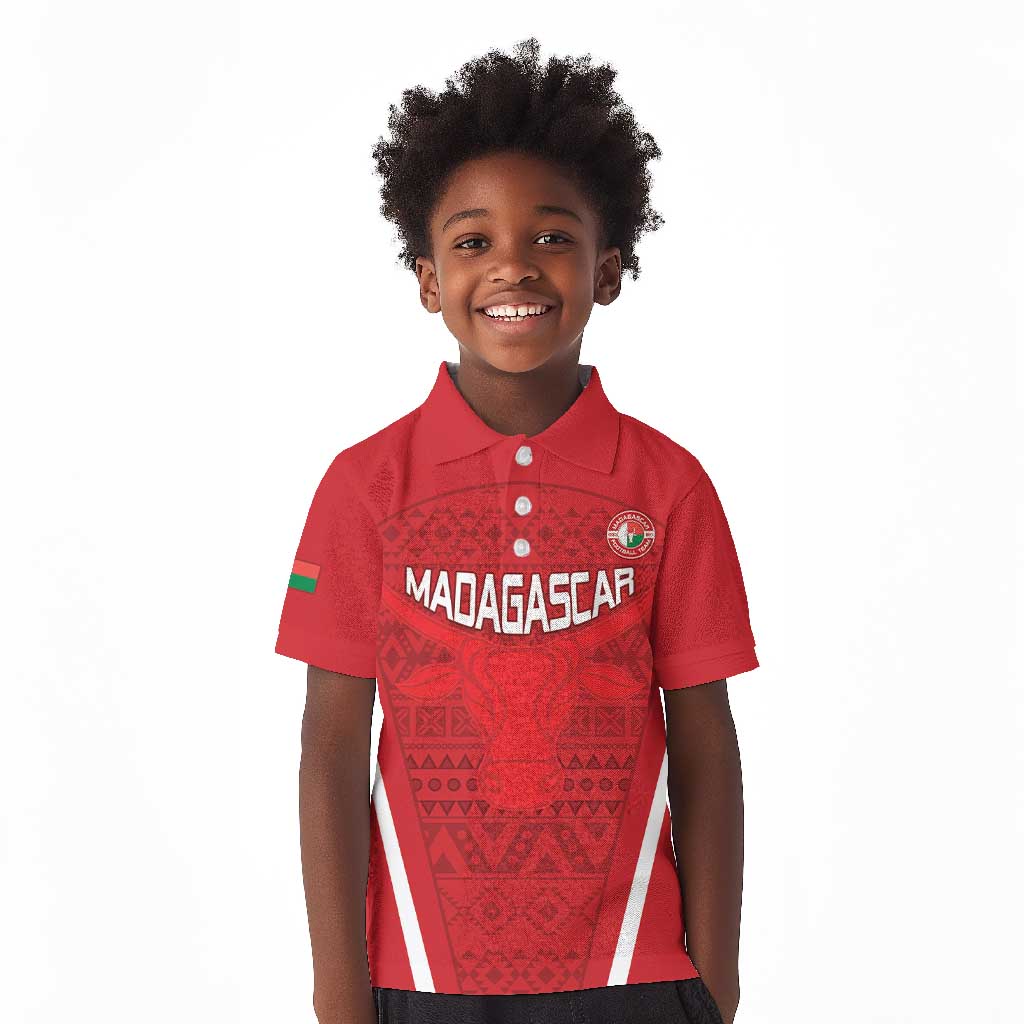 Custom Madagascar Football Kid Polo Shirt Go Champions