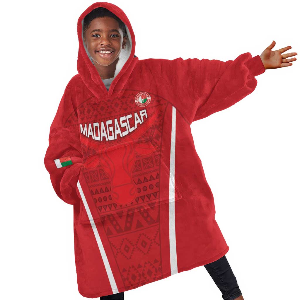 Custom Madagascar Football Kid Wearable Blanket Hoodie Go Champions