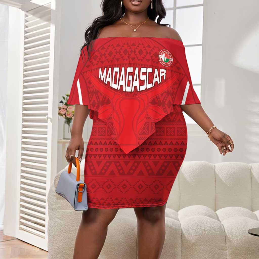 Custom Madagascar Football Off Shoulder Short Dress Go Champions